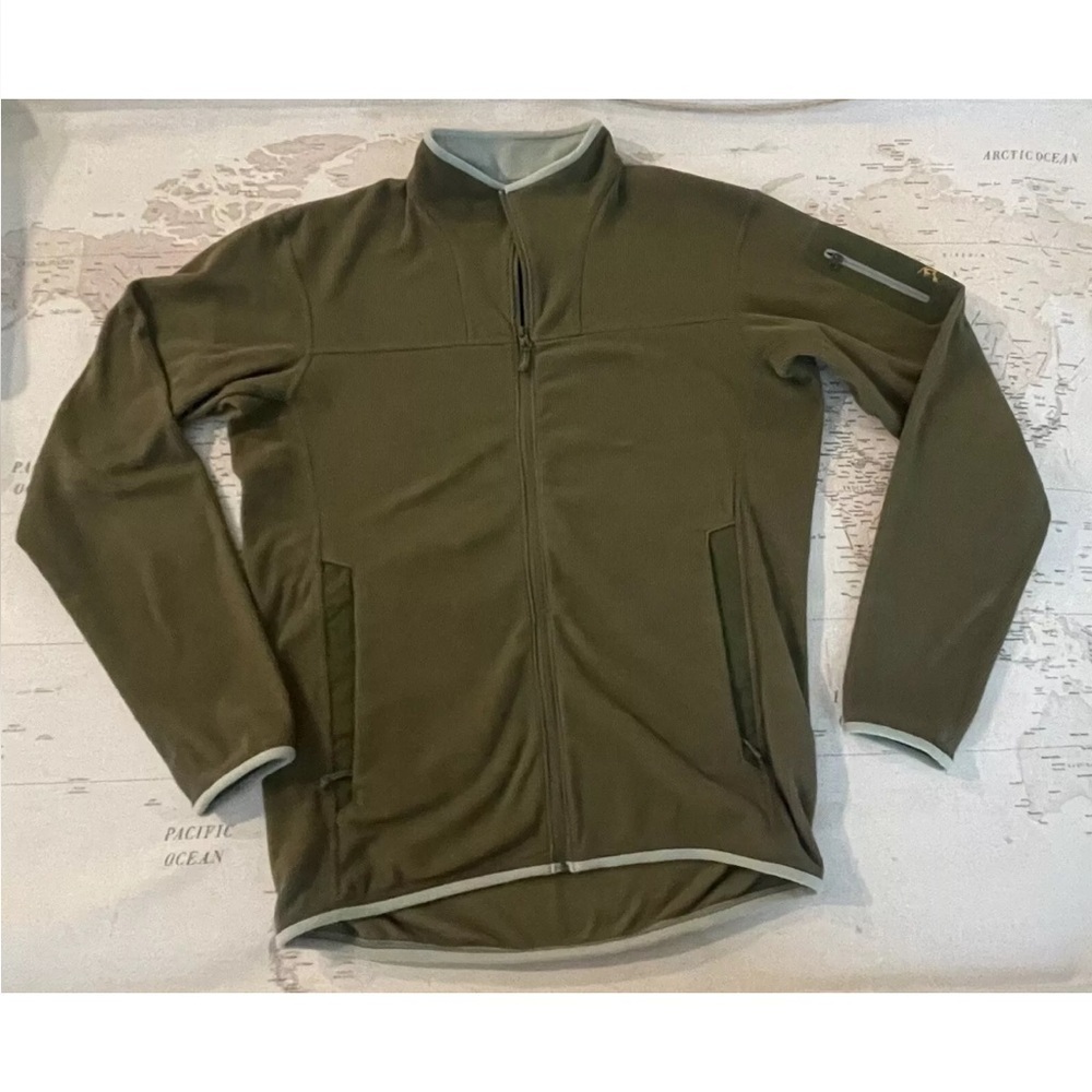 ARCTERYX Covert Fleece Zip Up Jacket Sweatshirt Green w/ Sleeve Pocket Size S